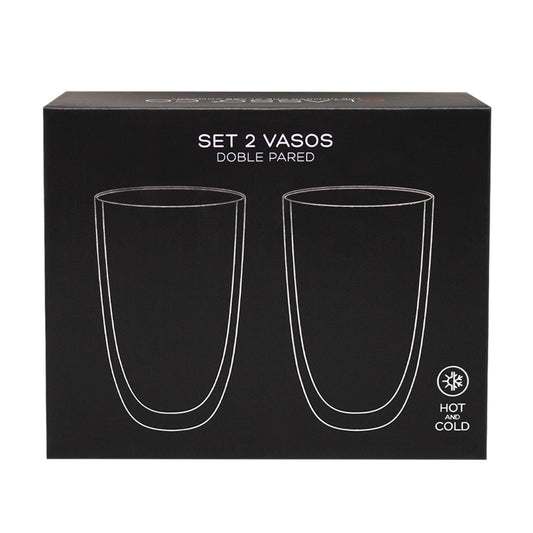 Set 2 Vasos Latte Doble Pared 473ml Glasso