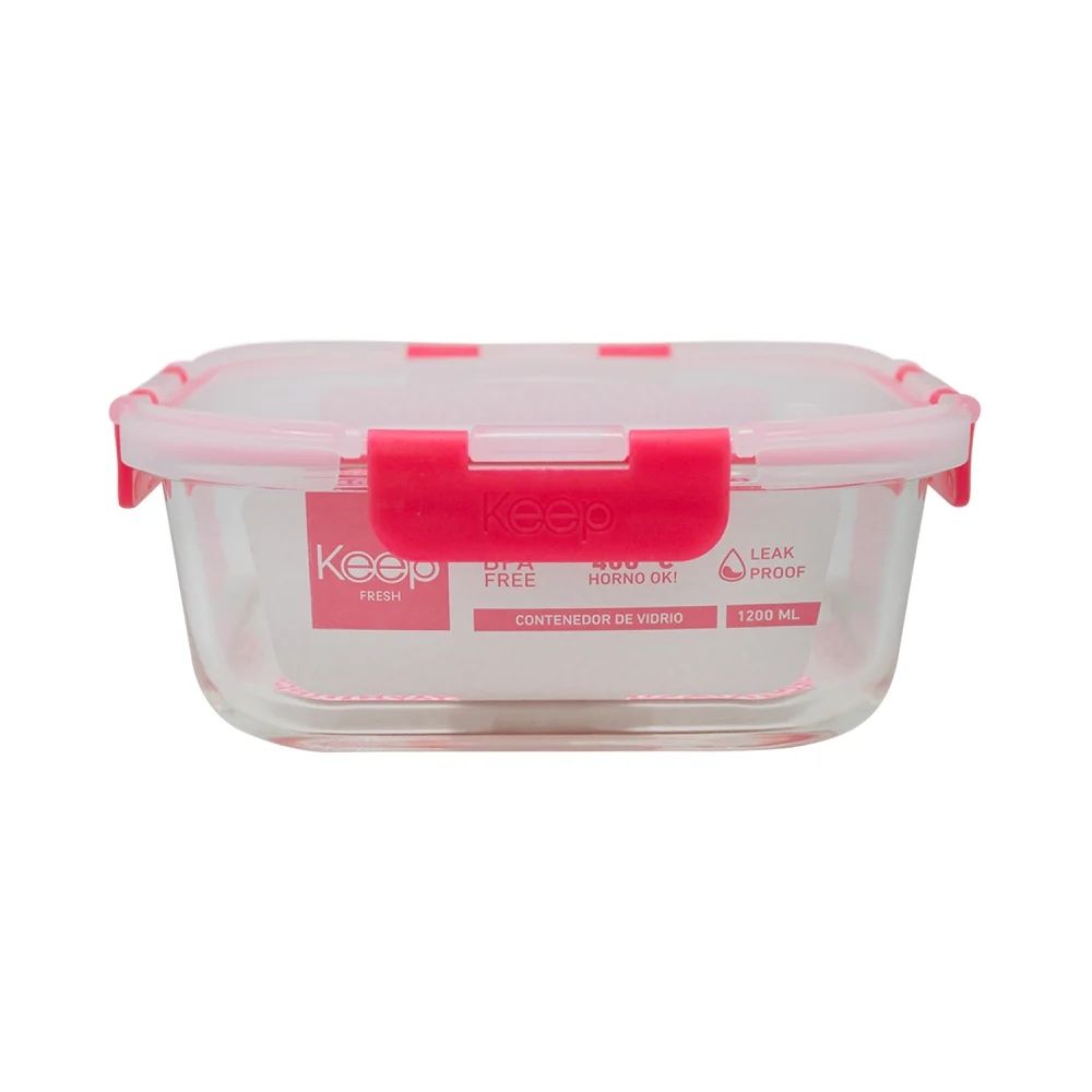 Hermético Cuadrado 1200 ml Glass Keep