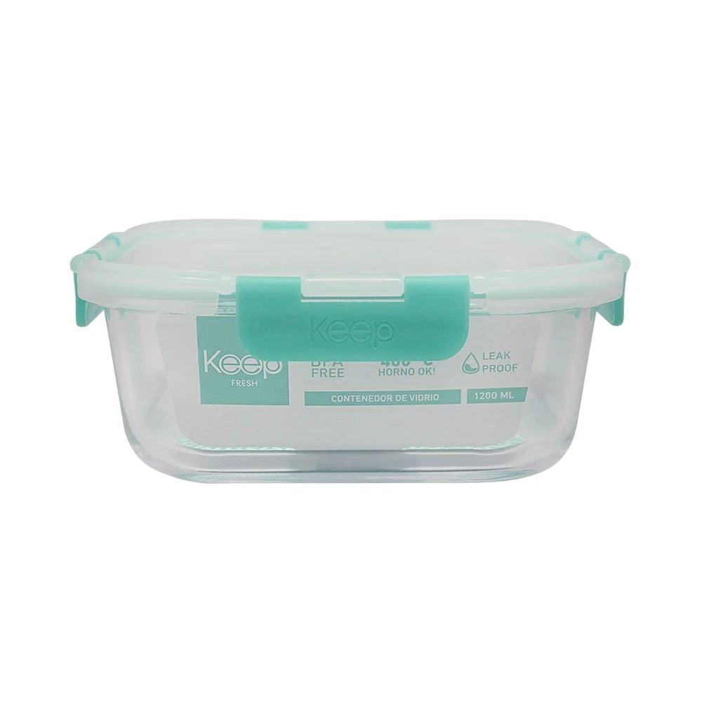 Hermético Cuadrado 1200 ml Glass Keep