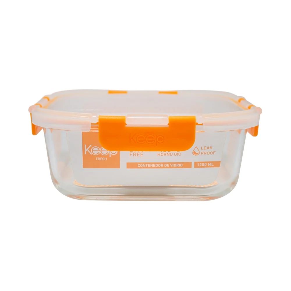 Hermético Cuadrado 1200 ml Glass Keep