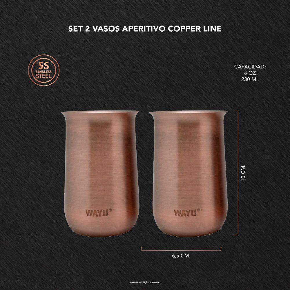 Set 2 Vasos Aperitivo Copper Line WAYU
