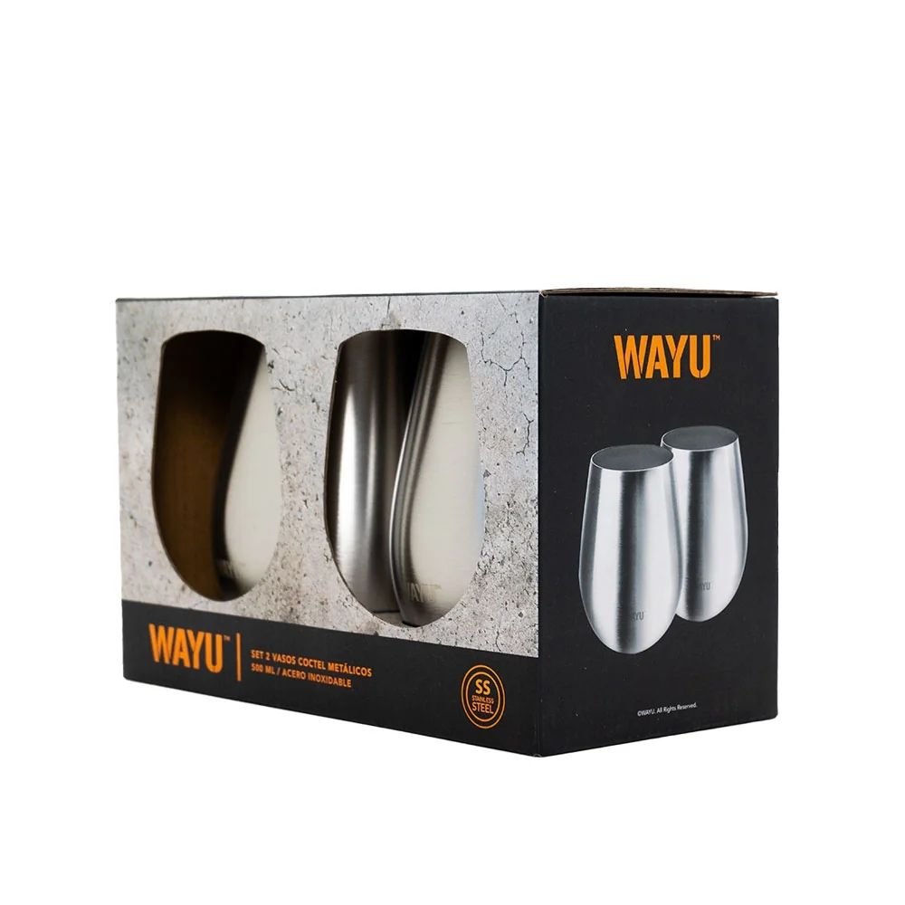 Set 2 Vasos Coctel Metálicos Wayu