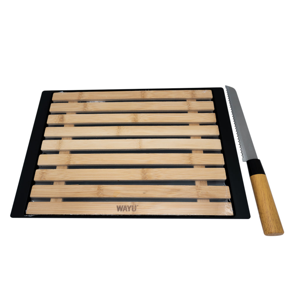 Set Tabla + Cuchillo Para Pan Wayu