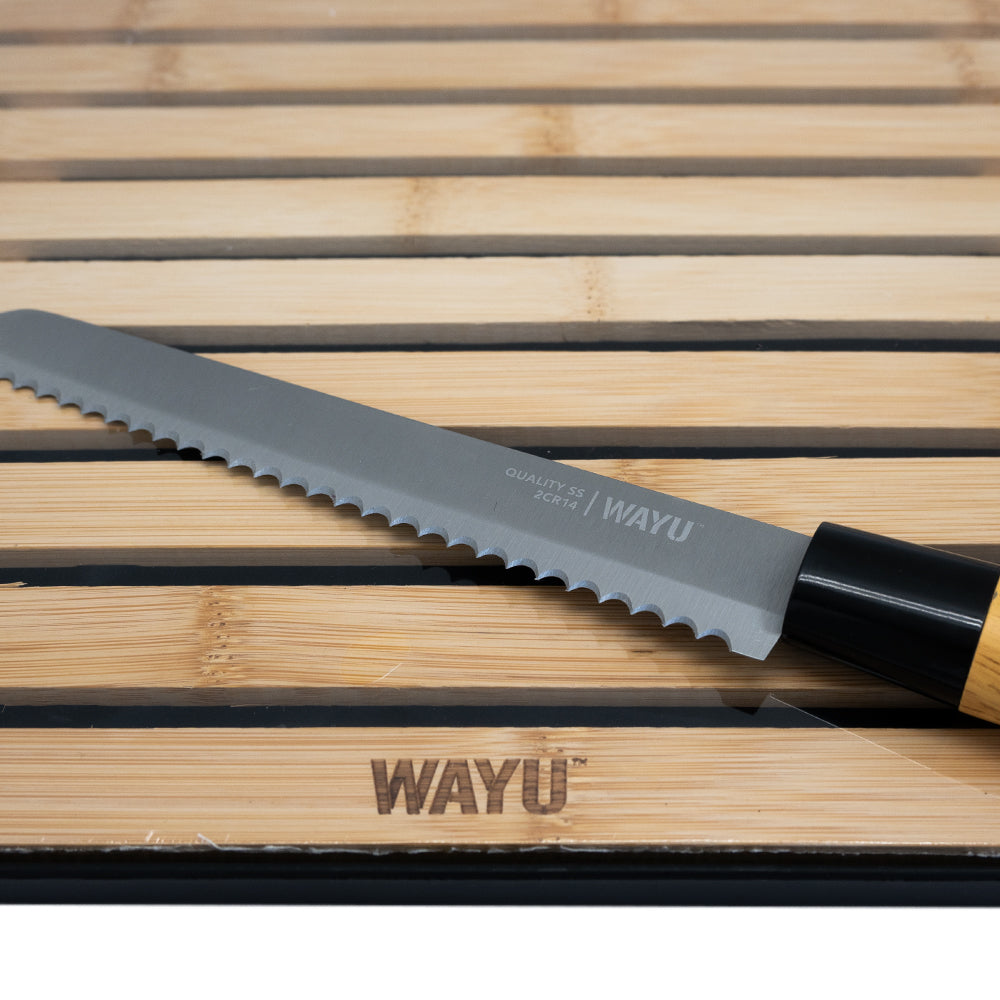 Set Tabla + Cuchillo Para Pan Wayu