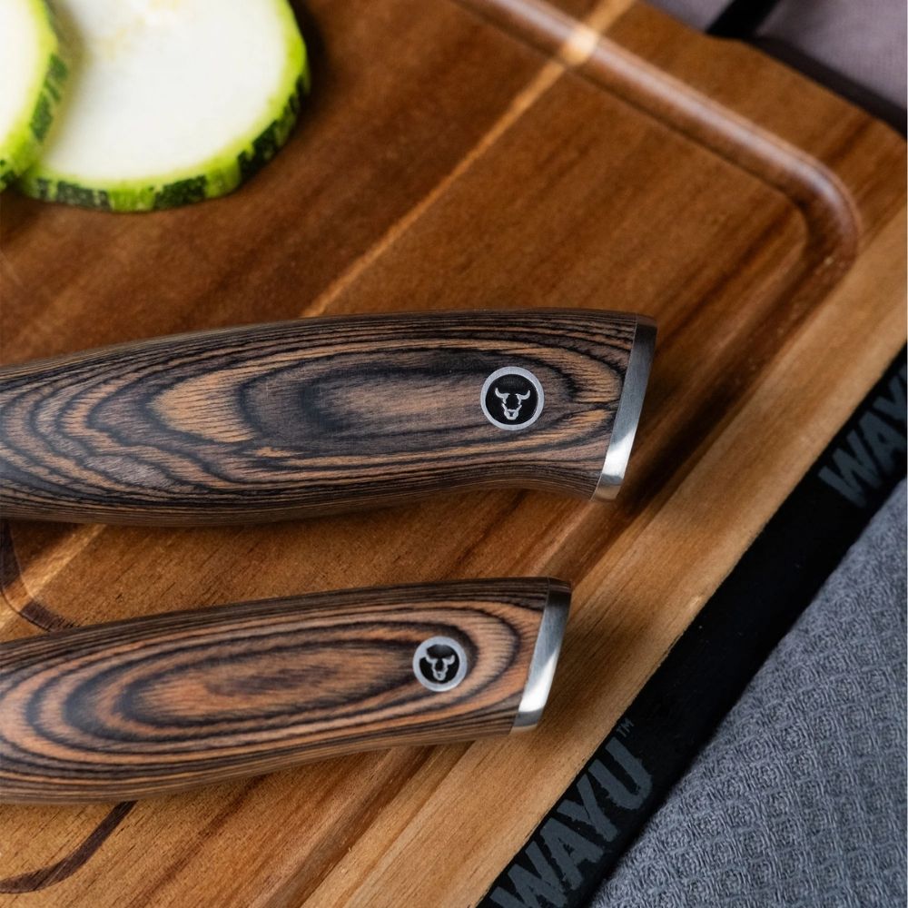 Set 2 Cuchillos Santoku Ring Red Wayu