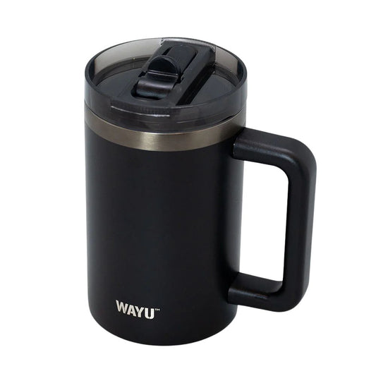 Mug 650ml Black Insulated Matte Wayu