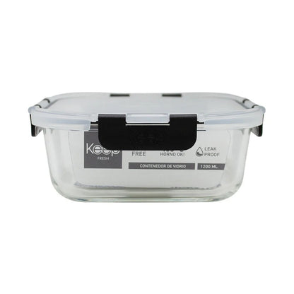 Hermético Cuadrado 1200 ml Glass Keep