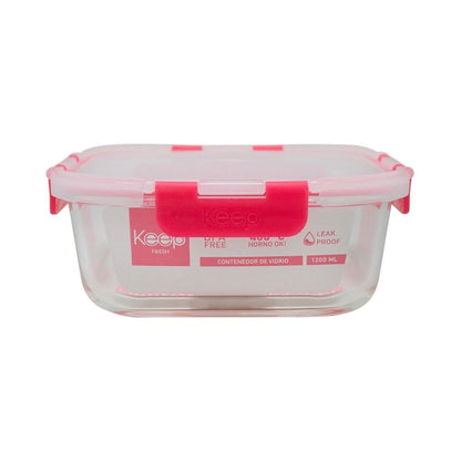 Hermético Cuadrado 1200 ml Glass Keep