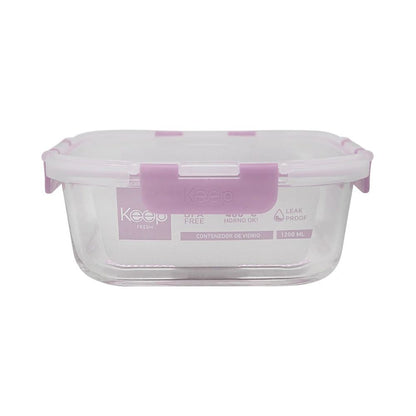Hermético Cuadrado 1200 ml Glass Keep