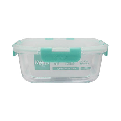 Hermético Cuadrado 1200 ml Glass Keep