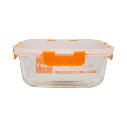 Hermético Cuadrado 1200 ml Glass Keep