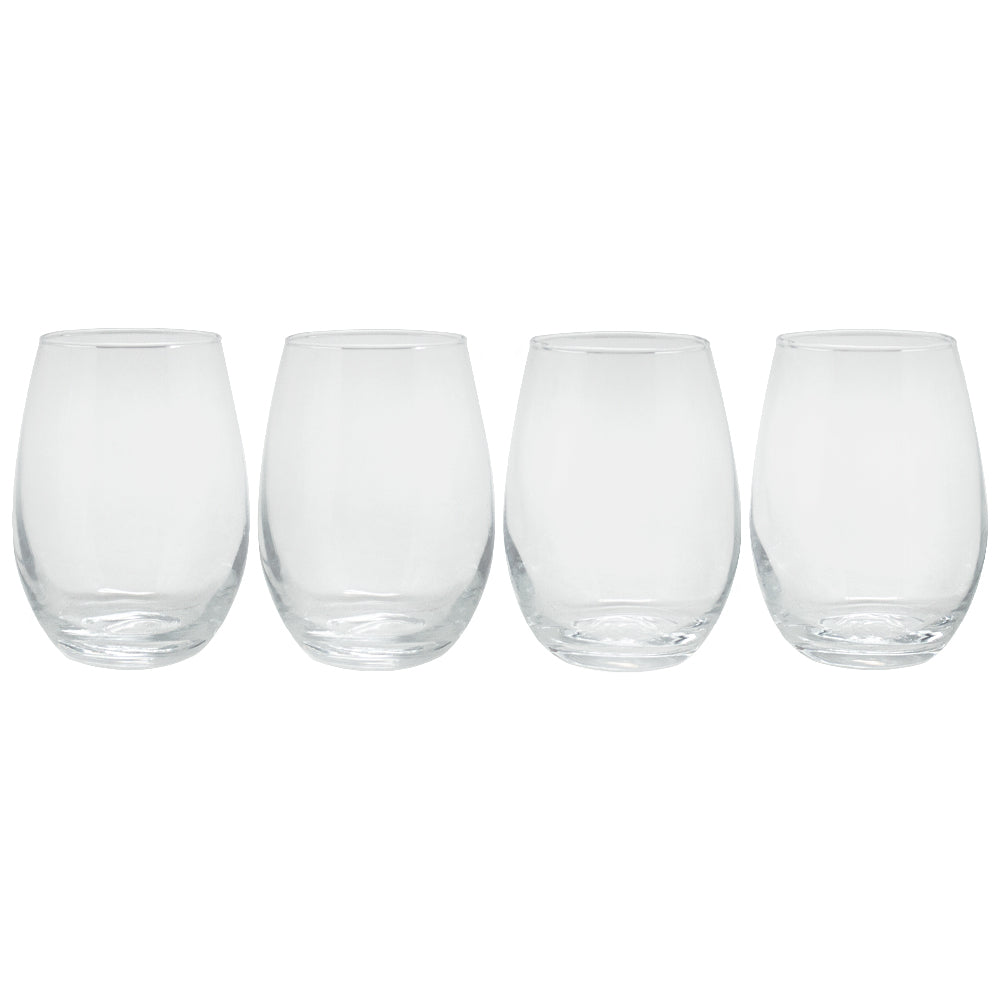 Set 4 Vasos Redondos Vidrio 580 ml Wayu