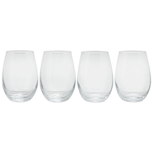 Set 4 Vasos Redondos Vidrio 580 ml Wayu