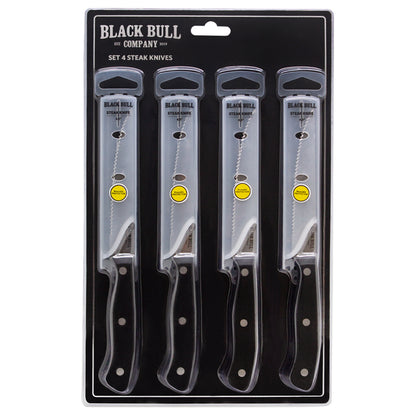 Set 4 Cuchillos Steak Black Bull