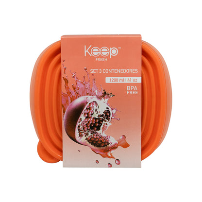 Set 3 Contenedores Apilables 1,2l Keep