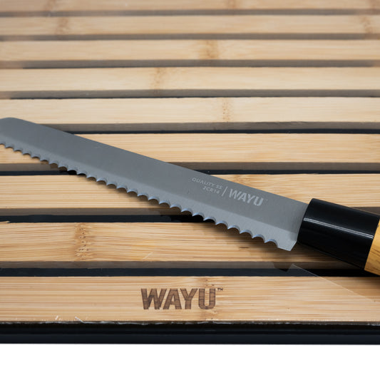 Set Tabla + Cuchillo Para Pan Wayu