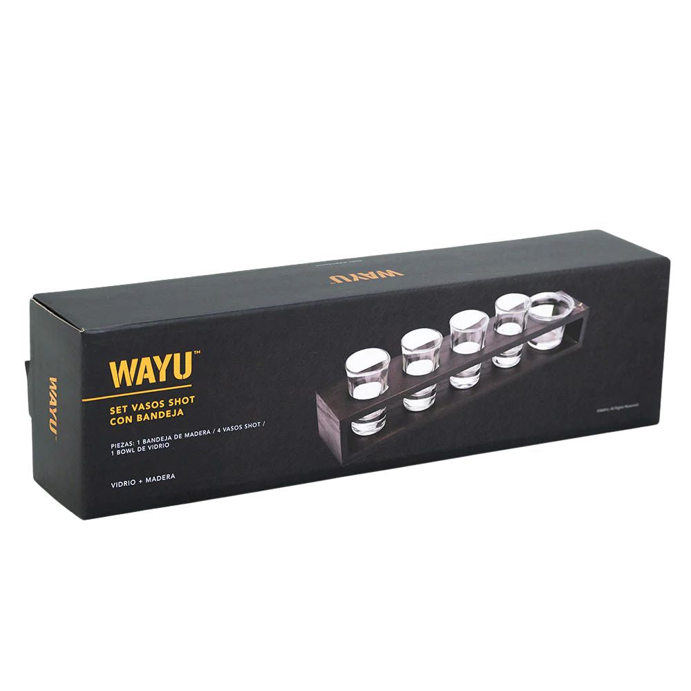 Set Vasos Shot Con Bandeja Wayu